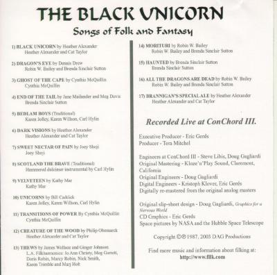 inside cover: Black Unicorn