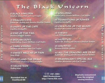 back cover: Black Unicorn