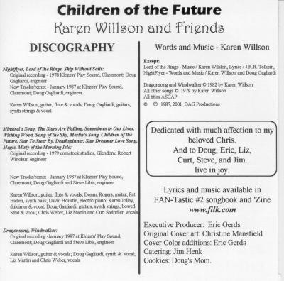 inside cover: Children Of The Future, Karen Willson