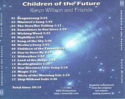 back cover: Children Of The Future, Karen Willson